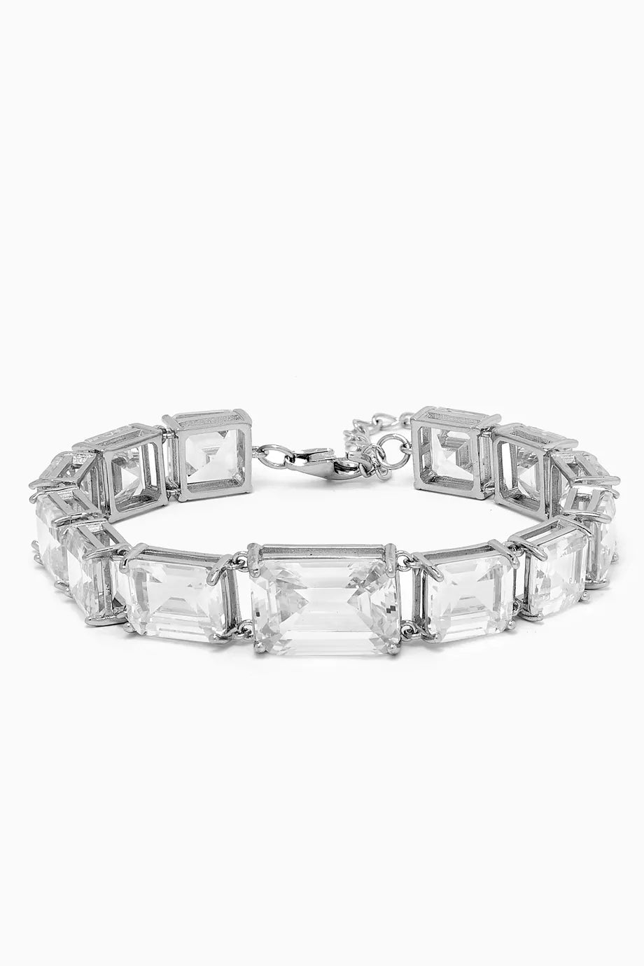 Chunky Emerald-cut Bracelet in Sterling SIlver