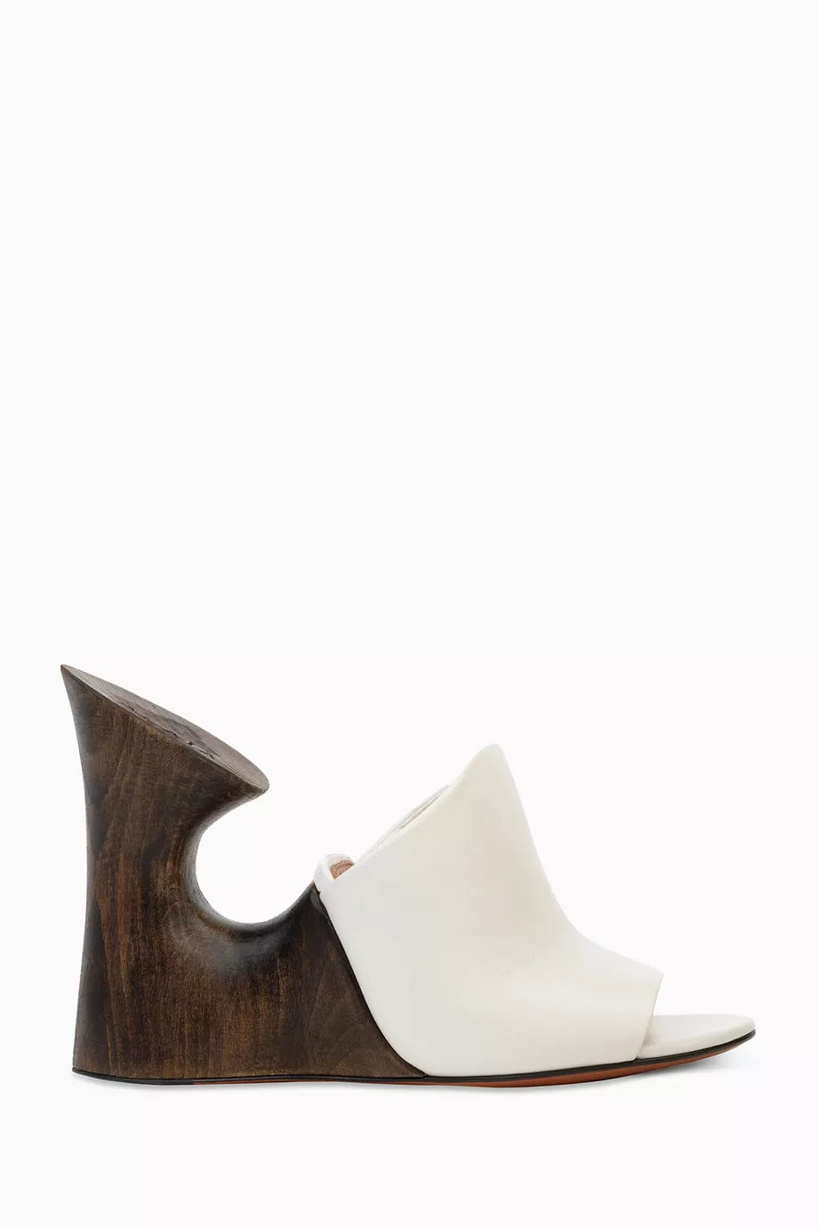 La Sculpture 100 Mule Sandals in Calfskin & Wood