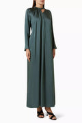 Asymmetrical-neck Maxi Dress in Viscose