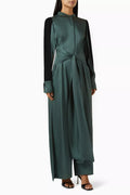 Elongated Ribbon Belt Jumpsuit in Viscose