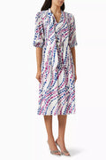 Kendall Printed Midi Dress in Silk