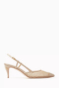 Mario 65 Slingback Pumps in Satin & Mesh