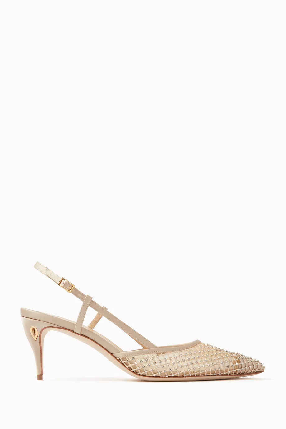 Mario 65 Slingback Pumps in Satin & Mesh