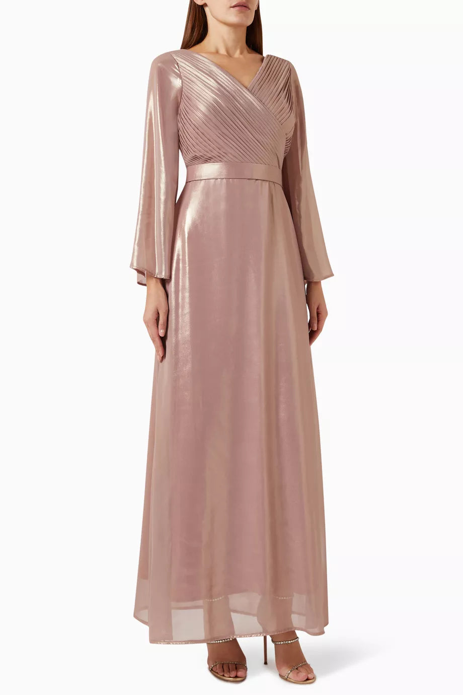 Draped Belted Maxi Dress