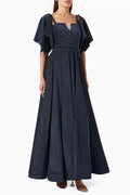 Belted A-line Maxi Dress
