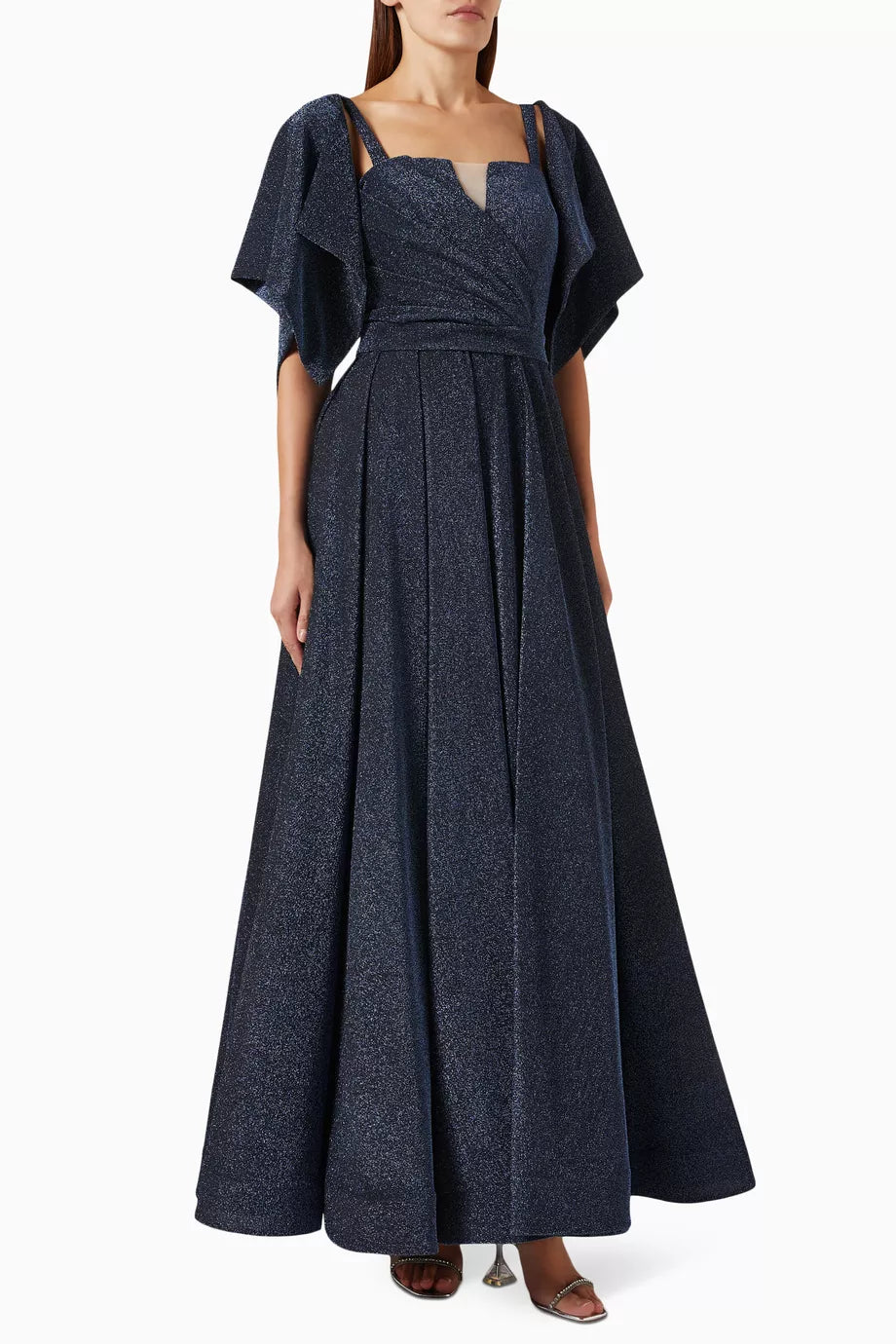 Belted A-line Maxi Dress