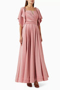 Belted A-line Maxi Dress