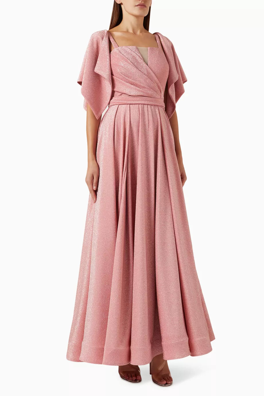 Belted A-line Maxi Dress