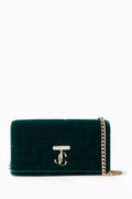 Avenue Chain Wallet in Quilted Velvet