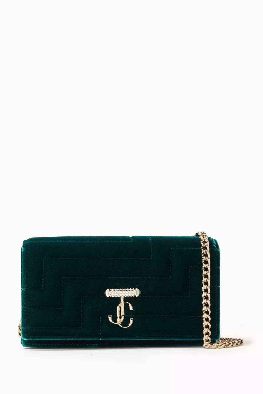 Avenue Chain Wallet in Quilted Velvet