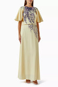 Floral-print Maxi Dress in Crepe