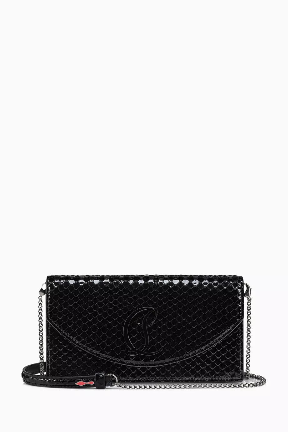 Loubi54 Embossed Clutch Bag in Patent Leather