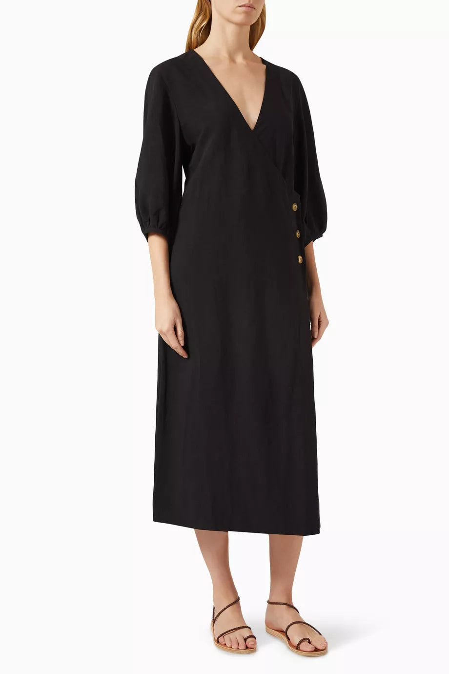 Isa Midi Dress in Linen