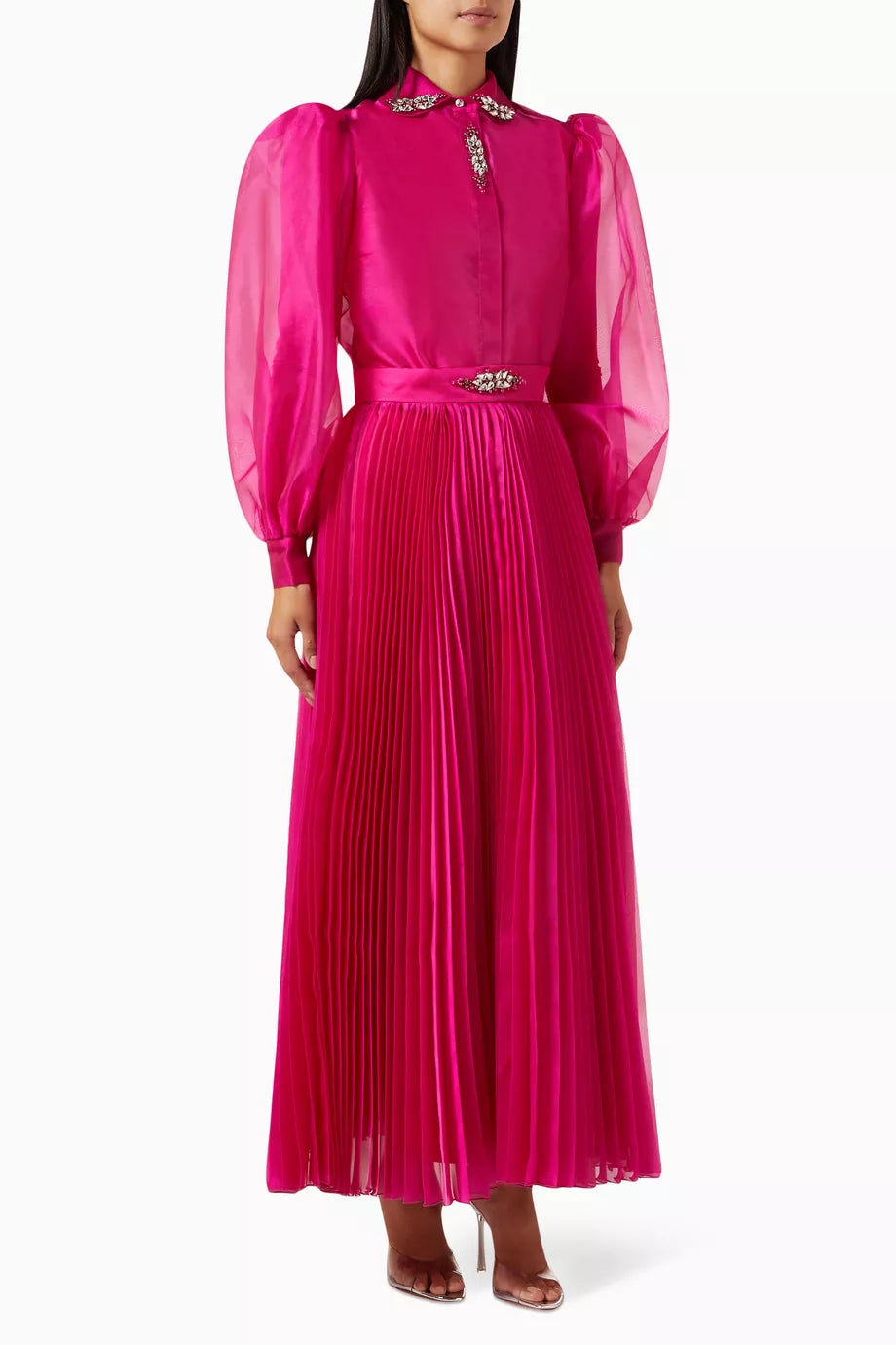 Embellished Leaves Top & Skirt Set