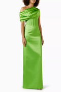 Guede Asymmetrical Off-shoulder Gown