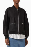 Layered Bomber Jacket in Nylon