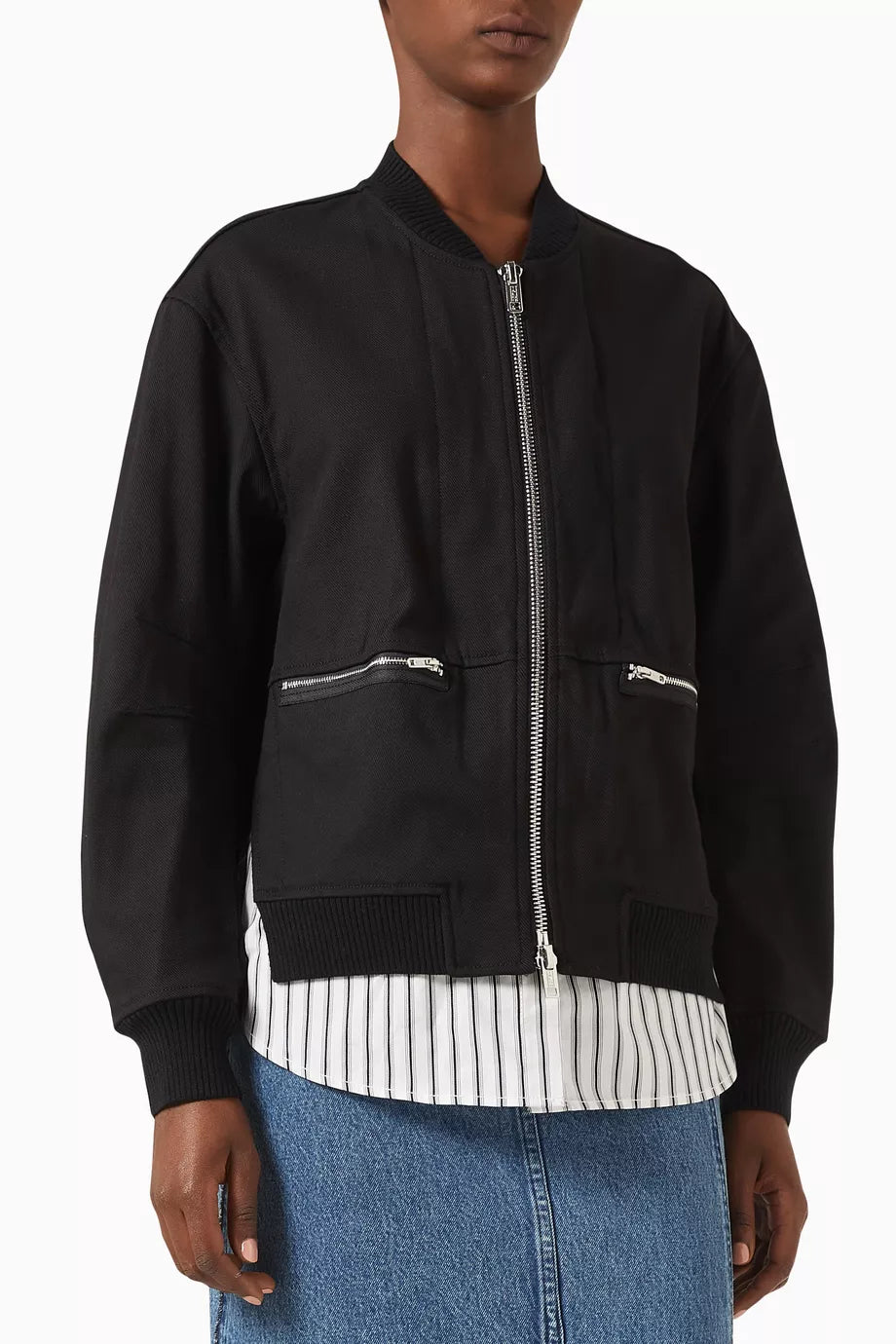 Layered Bomber Jacket in Nylon