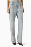 Good 90s Diamond Fringe Relaxed Jeans in Denim