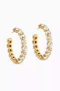 Crystal Hoop Earrings in Brass
