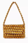 Clochette Baguette Bag in Gold-plated Brass & Crystals