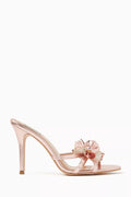 Fleur D'ete 100 Mule Sandals in Metallic Leatherette