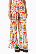 Melia Printed Pants in Linen-blend