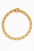 Chunky Chain Necklace Choker in Gold-plated Brass