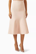Flared Midi Skirt in Viscose-blend Knit