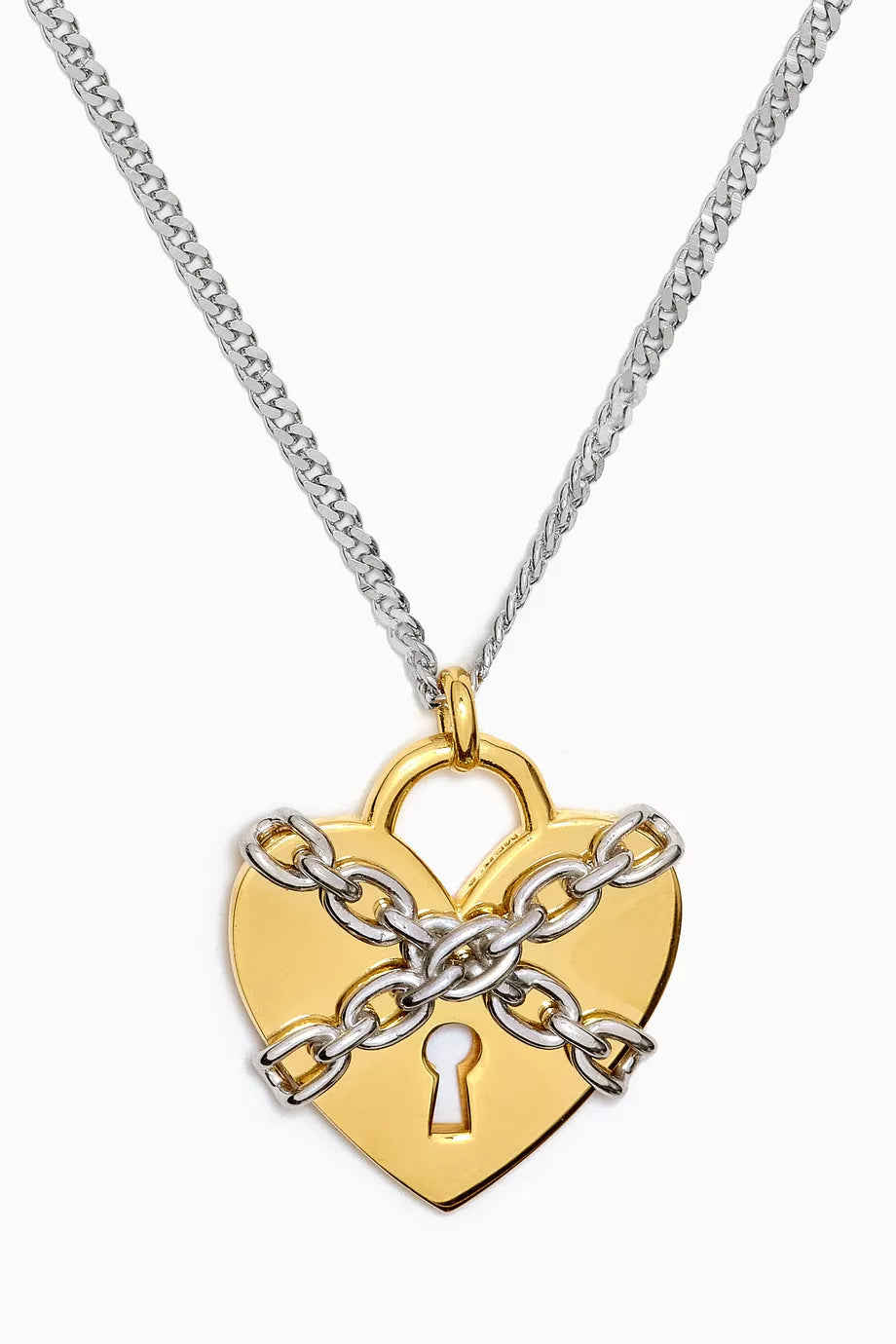 Love Lock Necklace in 24kt Gold-plated Sterling Silver