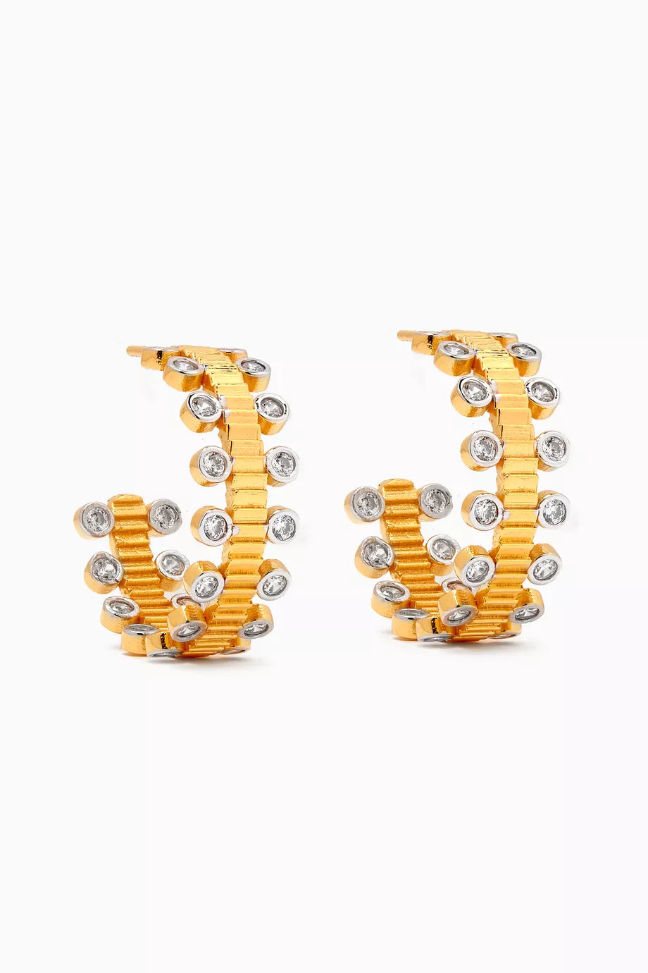 Chasing Dream Hoop Earrings in 24kt Gold-plated Sterling Silver