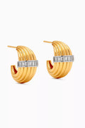 CZ Hoop Earrings in 24kt Gold-plated Sterling Silver