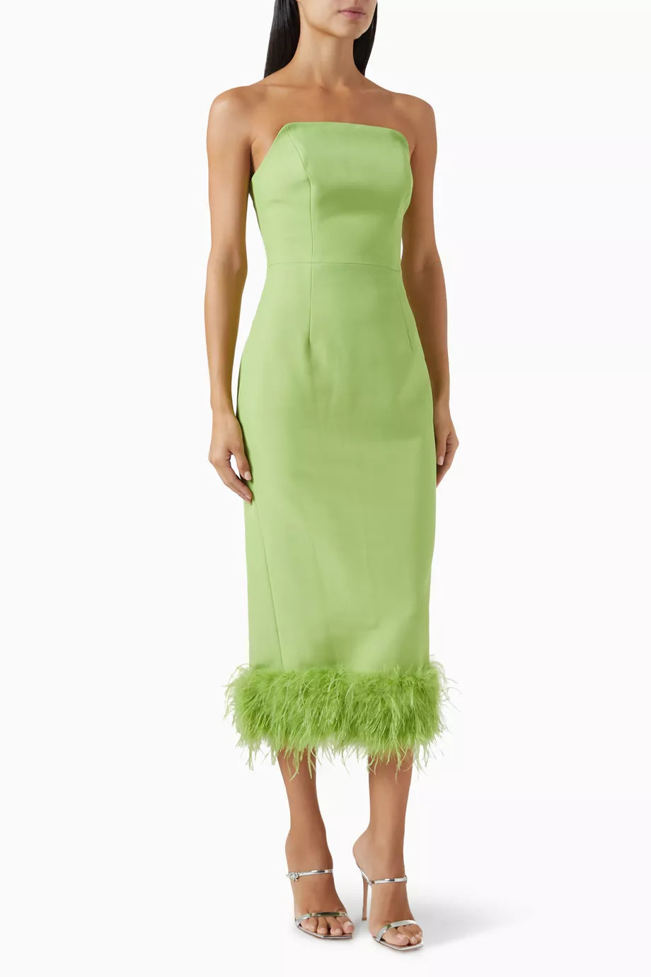 Focal Point Faux Fur Midi Dress