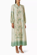 Embroidered Kaftan in Silk
