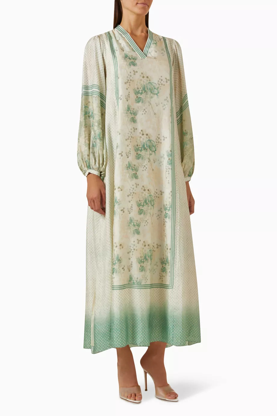 Embroidered Kaftan in Silk