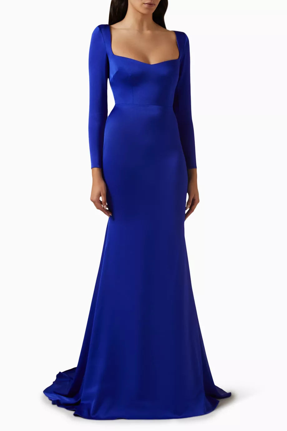 Angled Portrait Gown in Satin Crepe