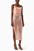 Layered Strapless Drape Corset Dress in Sequin