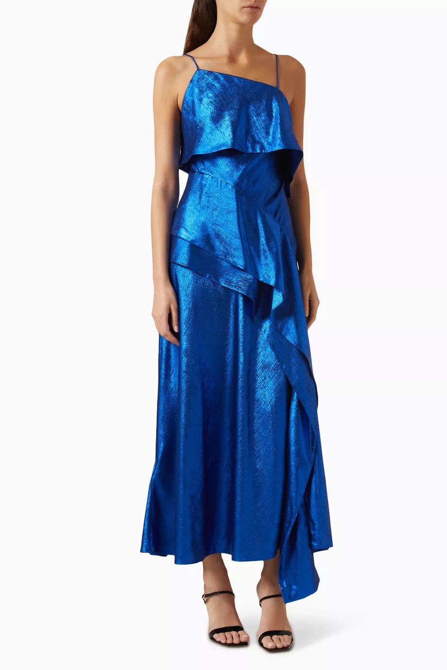 Harley Midi Dress in Metallic-fabric