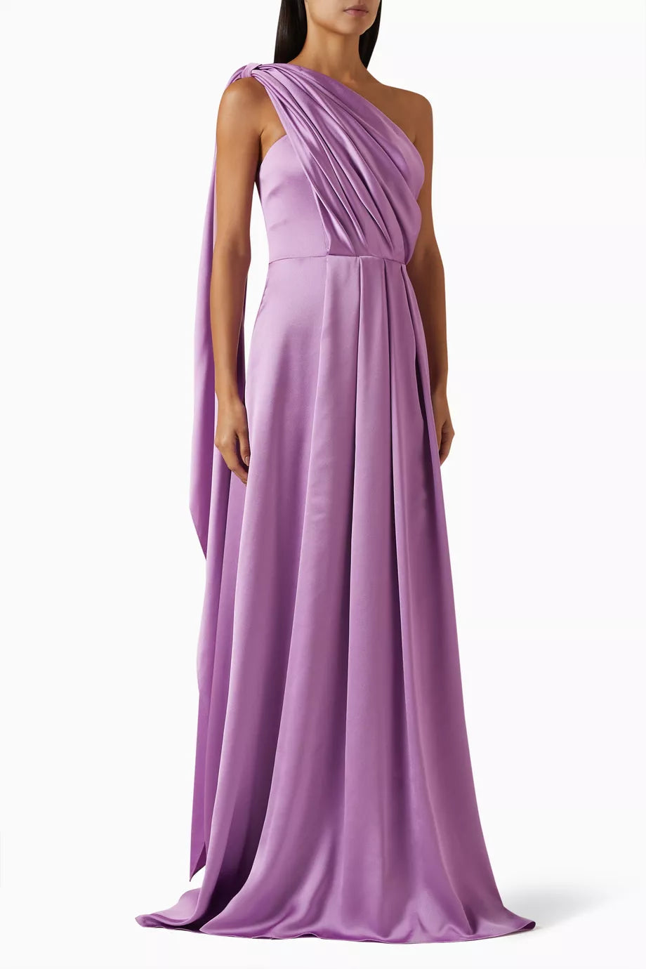 One-shoulder Maxi Dress in Satin