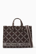 Large Gigi Tote Bag in Empire Logo Jacquard