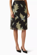 Floral-embroidered Midi Skirt in Tulle