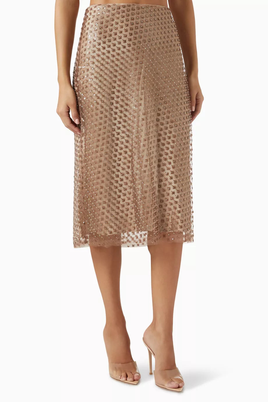 Beaded Midi Skirt in Sequins