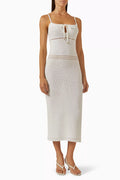 Crochet Midi Dress in Cotton