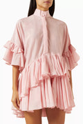 Margrit Mini Dress in Cotton-silk Blend