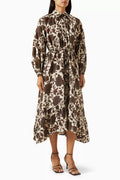 Embeth Floral-print Dress in Linen