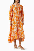 Embeth Floral-print Dress in Linen