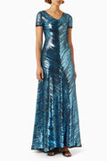 Brushstroke Sequins Maxi Dress