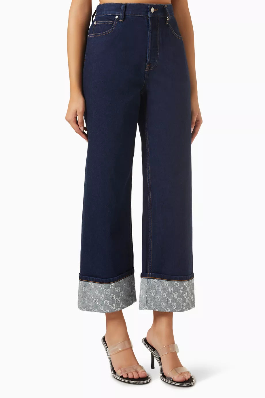 Crystal Cuff Straight-fit Jeans