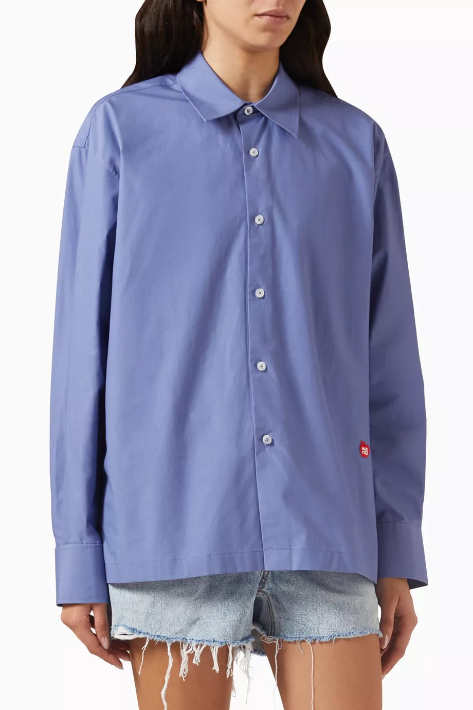 Apple Logo Button Up Shirt in Cotton