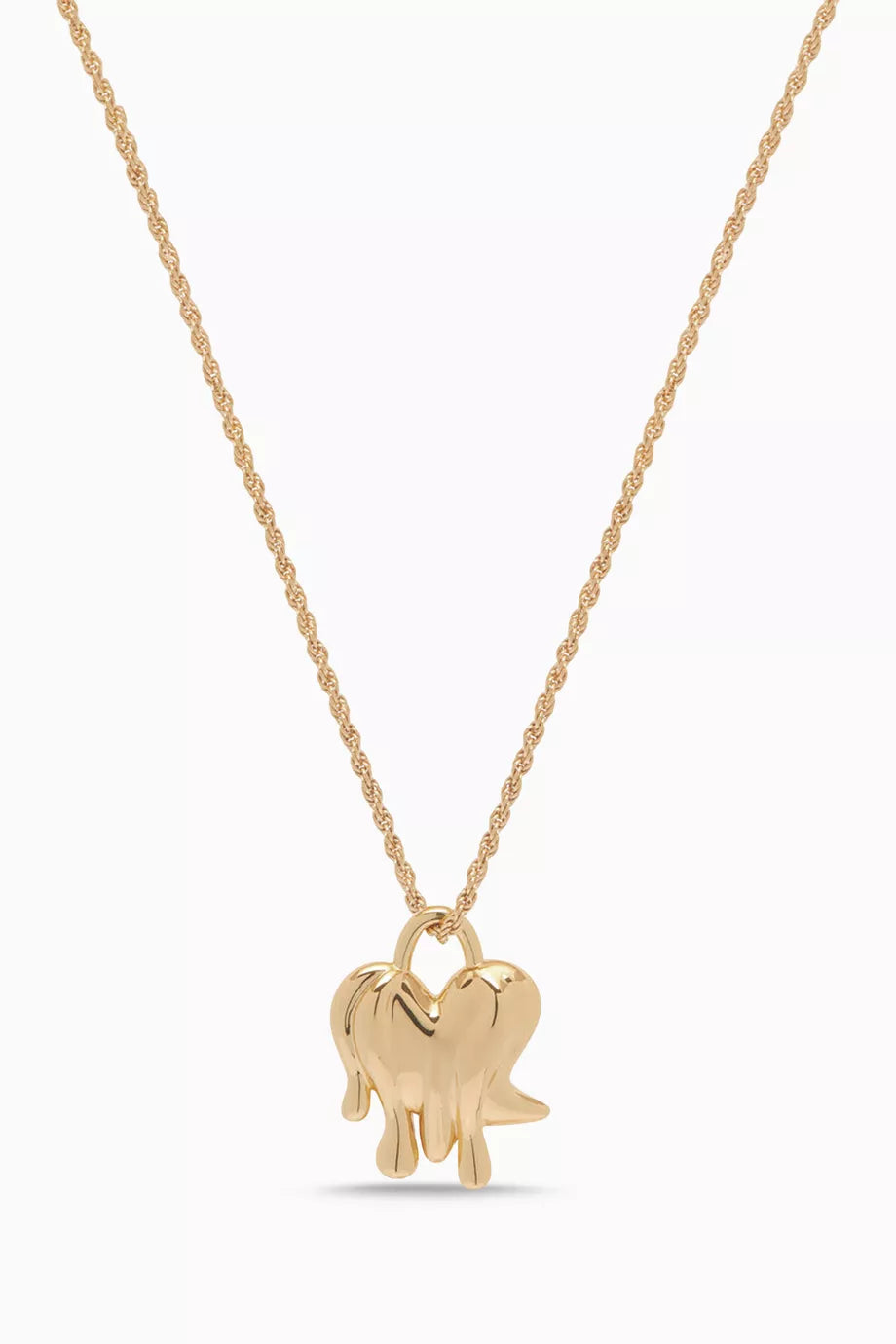 Melted Heart Pendant Hero Necklace in 18kt Gold-plated Metal
