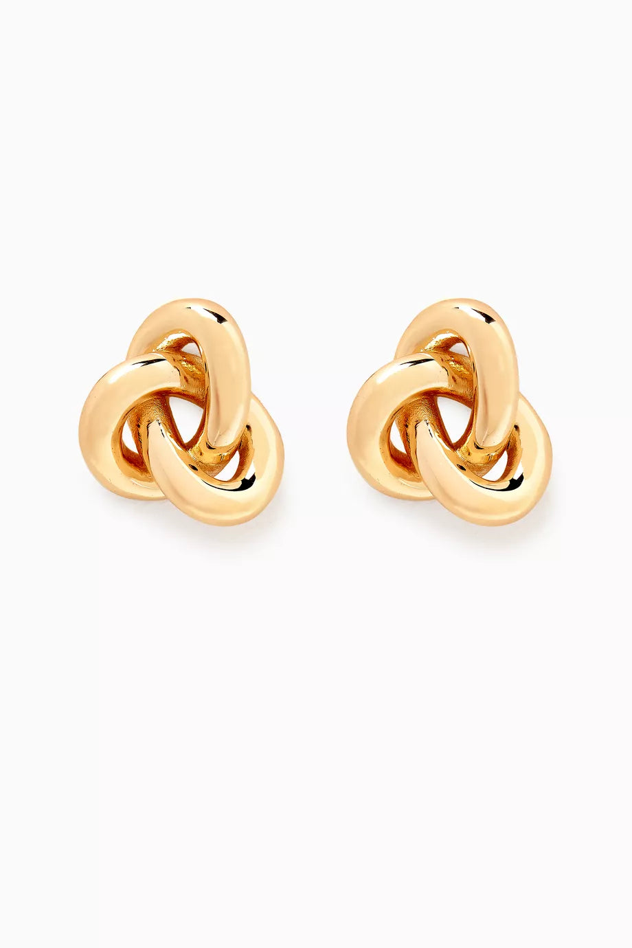 Seva Knotted Chunky Earrings in 18kt Gold-plated Metal